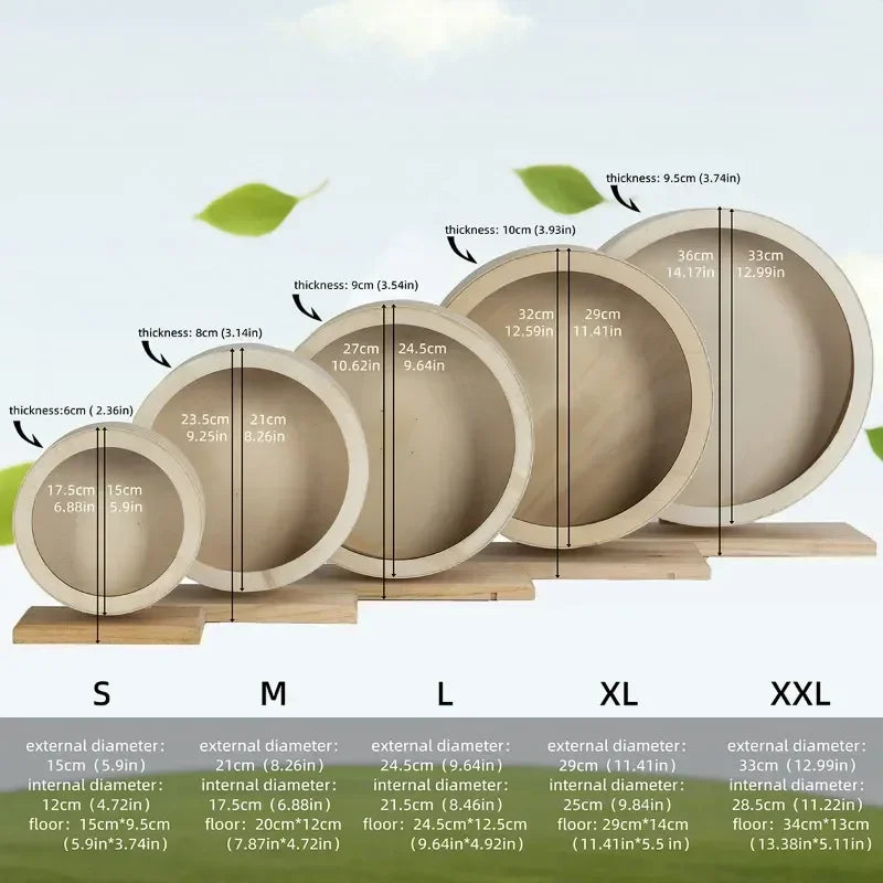 4Hamster Running Wheel Wooden Roller