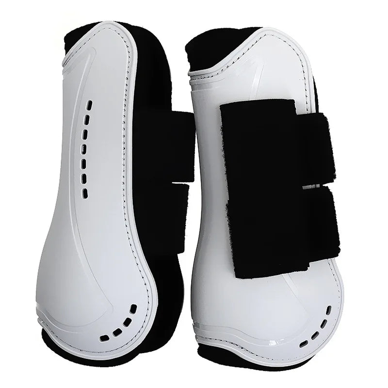 Horse Leg Protective Boots Adjustable PU Neoprene Horse Splint Boots Leg Protection Support for Training Racing Riding Jumping