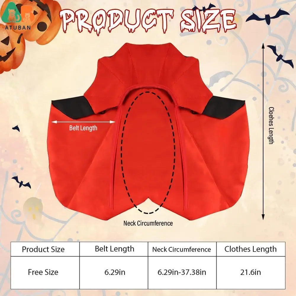 Halloween Cat Vampire Cloak Costume Halloween Adjustable Pet Cape Costume Clothes,Pet Accessories Costume Outfit Decor Cowl