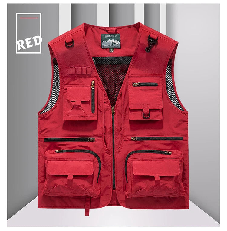 Bird Watching Vest 14 Pockets Photographer Waistcoat Mesh Cargo Sleeveless Jacket