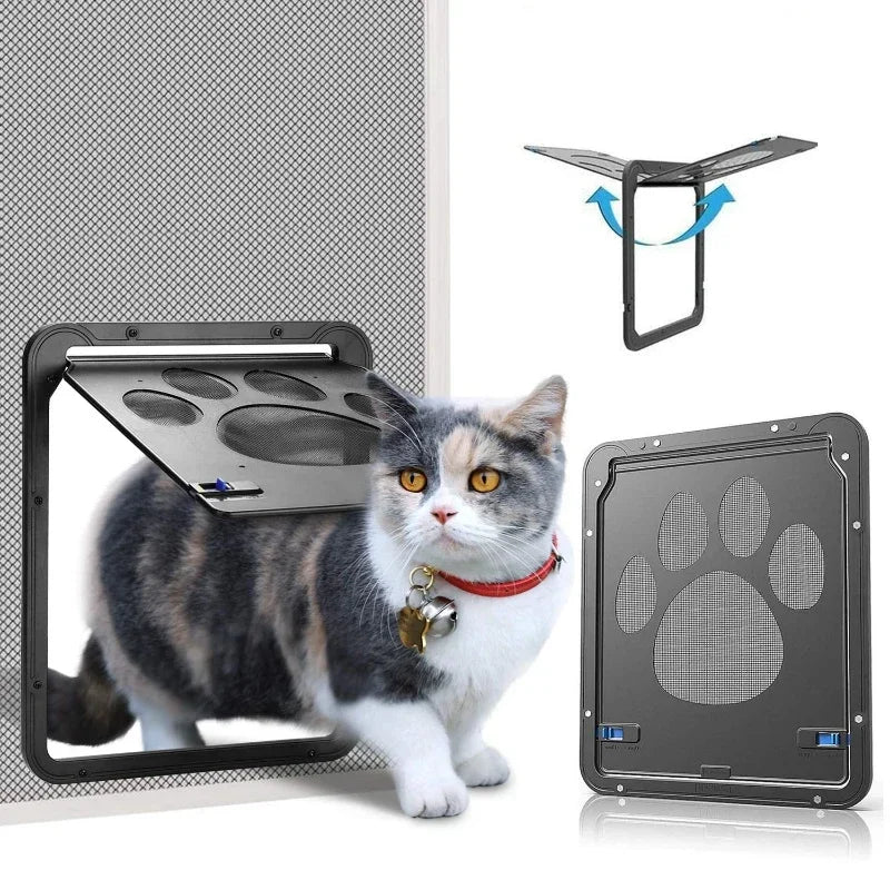 Pet Door For Screen Doors Lockable Magnetic Screen Dogs Cats Window Gate House