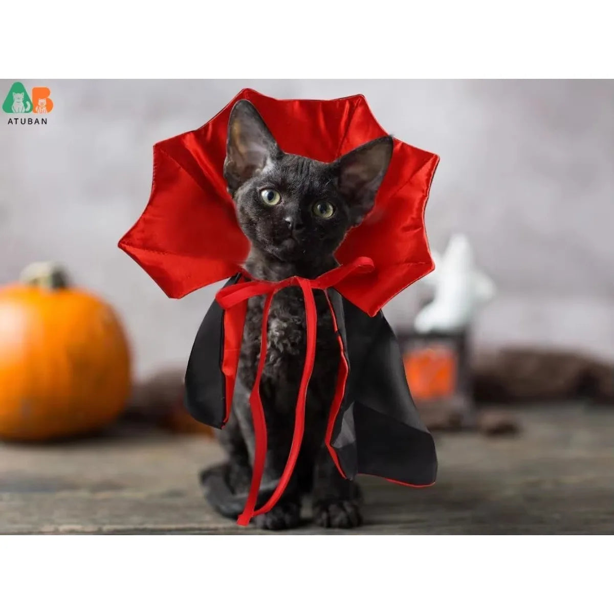 Halloween Cat Vampire Cloak Costume Halloween Adjustable Pet Cape Costume Clothes,Pet Accessories Costume Outfit Decor Cowl