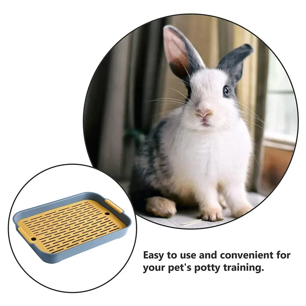 Rabbit Litter Box Small Pet Toilet Tray Rabbit Guinea Pig Litter Tray Toilet Box Detachable Mesh For Small Animal Supplies