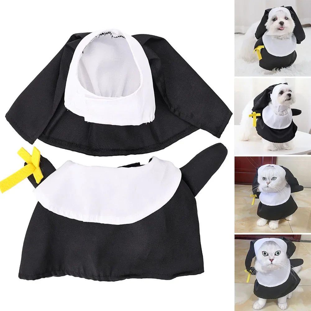 Cosplay Nun Headwear for Puppy or Kitten Nun Style Dress Costume