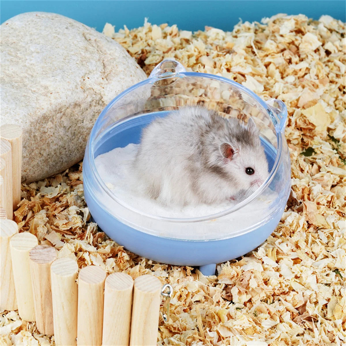 Hamster Sandbox Full Transparent Sand Bath Container Small Pet