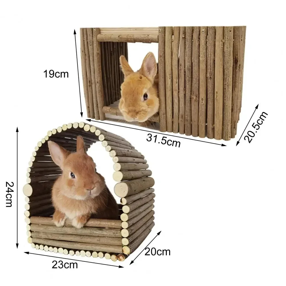 Rabbit House Teeth Grinding Natural Wood Branches Weaving Hut Hideout Habitat Small Pet