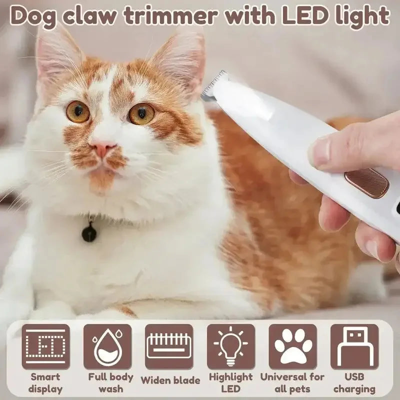 Paw Trimmer with LED Light Fully Waterproof Pet Hair Trimmer with LED