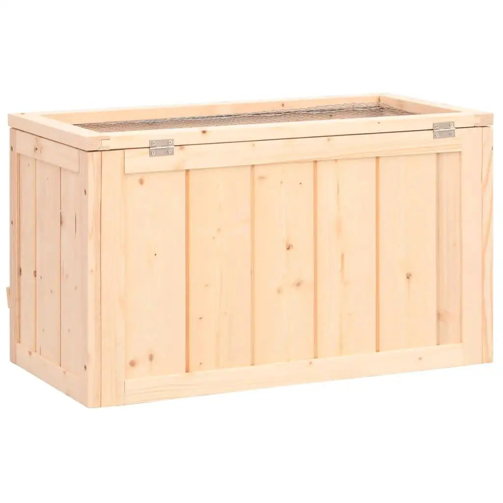 Spacious Hamster Cage 60x30x35cm Natural Solid Wood - Ideal Small Animal Habitat