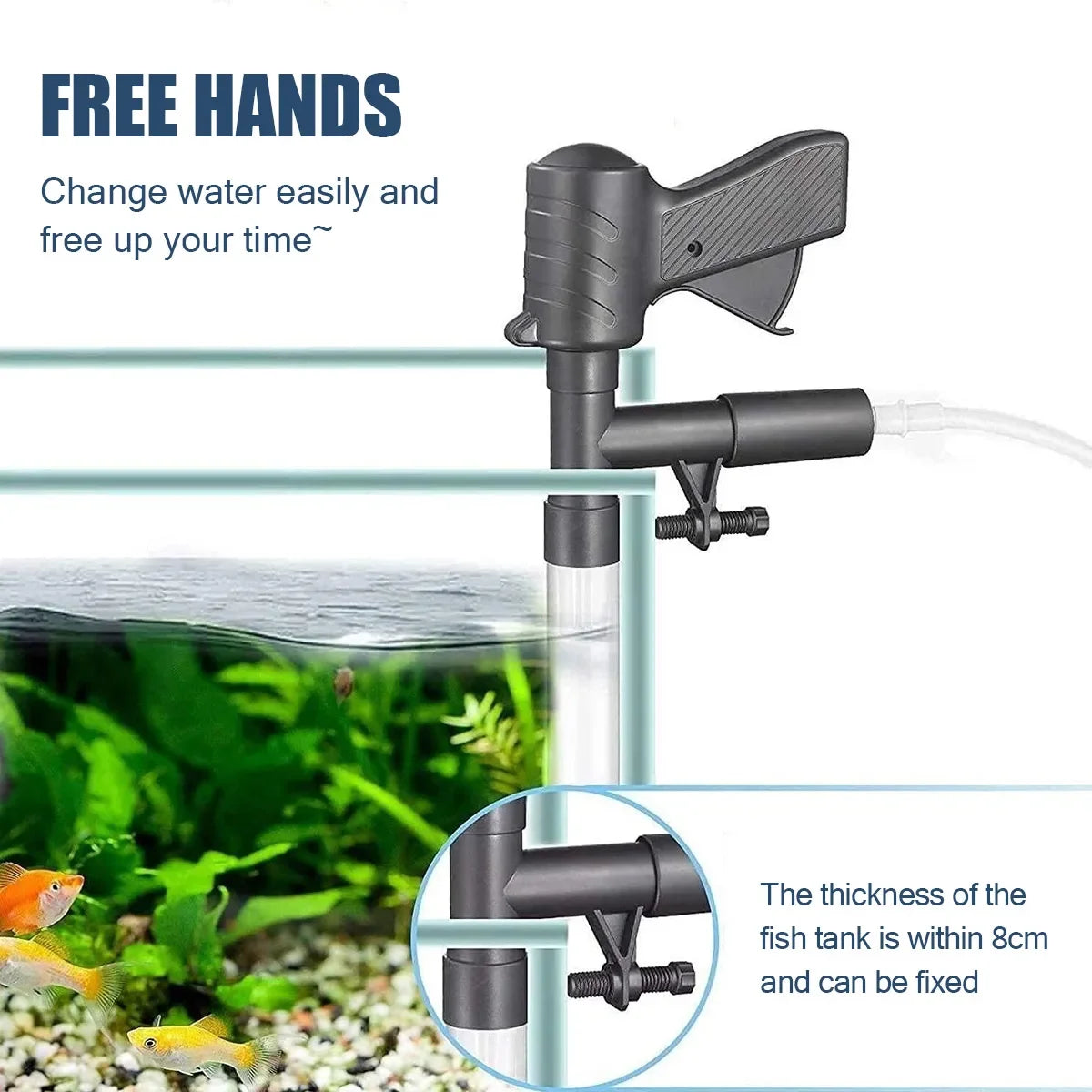 Manual Water Changer Fish Tank Cleaning Tool Aquarium Sand Gravel Cleaner Siphon Principle fish tank accessories