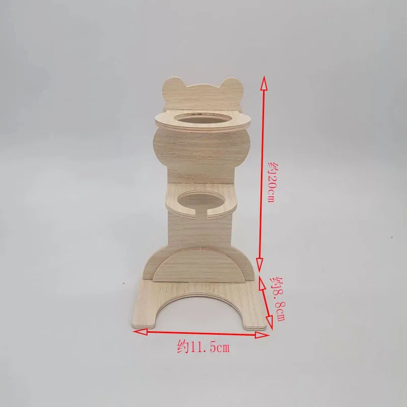 Hamster Water Bottle Rack Vertical Water Bottle Solid Wood Bracket