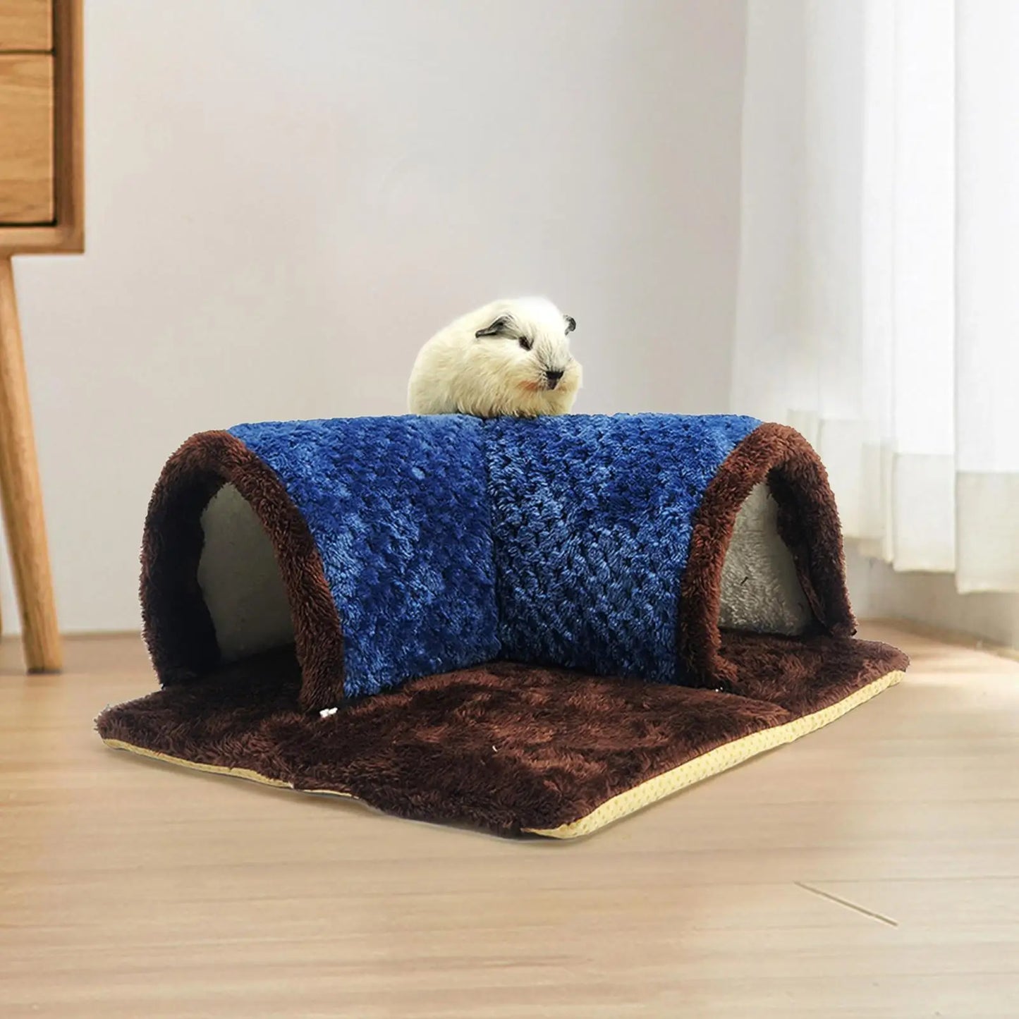 Hamster Tunnel Guinea Pig Hideout Breathable Playground Removable Mat Pets Cave Guinea Pig House for Hamster