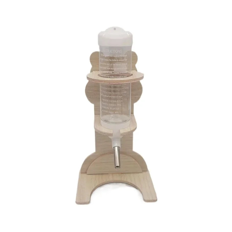 Hamster Water Bottle Rack Vertical Water Bottle Solid Wood Bracket