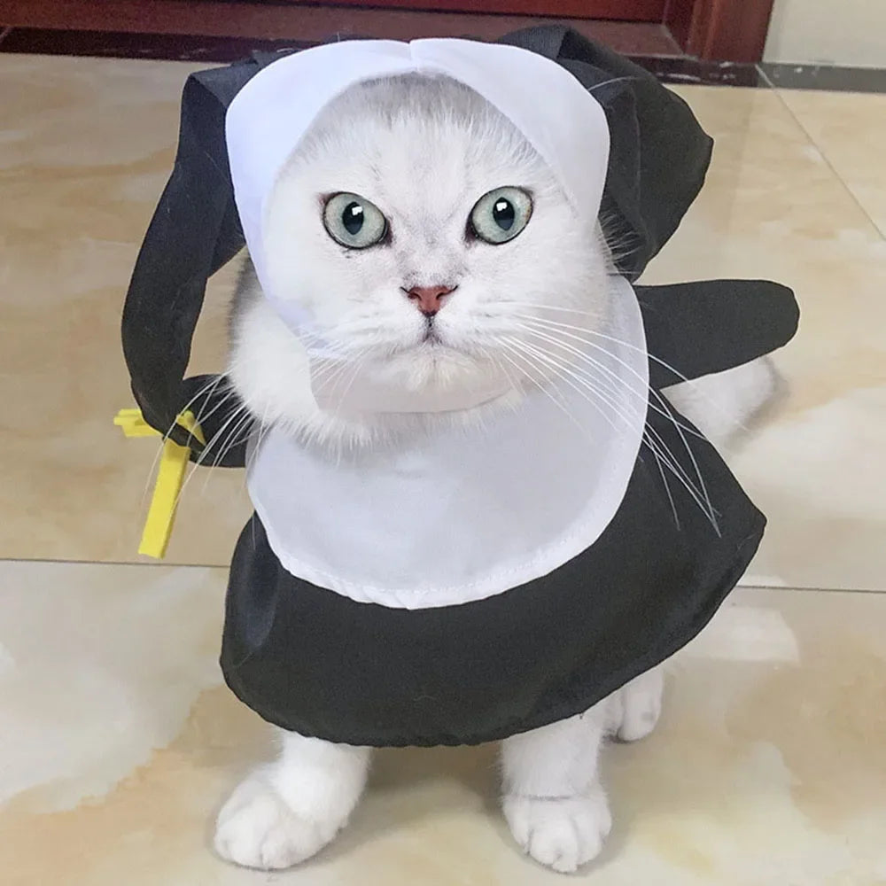 Cosplay Nun Headwear for Puppy or Kitten Nun Style Dress Costume