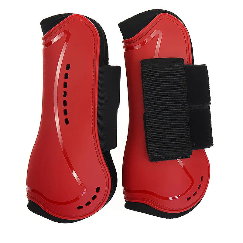 Horse Leg Protective Boots Adjustable PU Neoprene Horse Splint Boots Leg Protection Support for Training Racing Riding Jumping