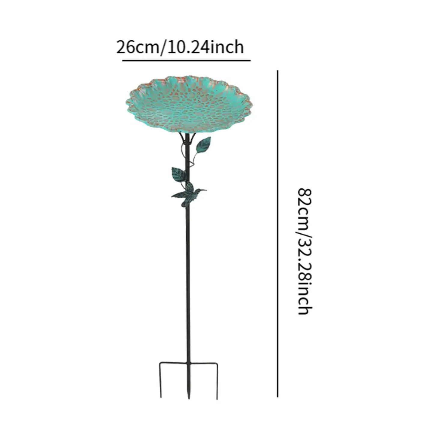 Bird Bath for Outdoor Birdfeeder with Metal Stake Weather Resistant  for Lawn Outdoor Garden