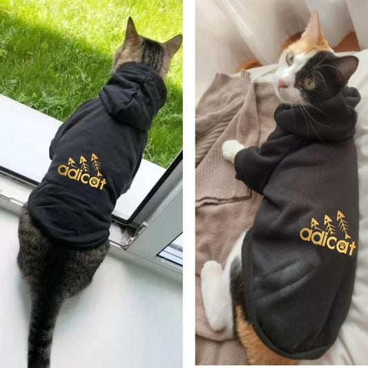 Adicat cat clothes autumn winter kitty letter printed hoodie