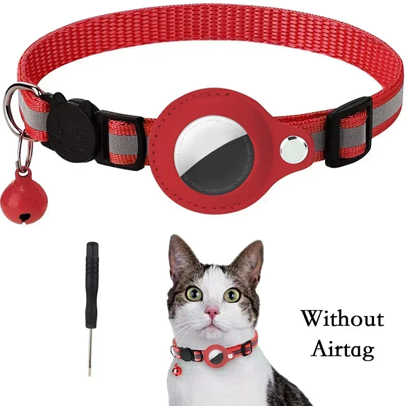 Cat Collar for Airtag GPS Tracker Protective Case With Bell