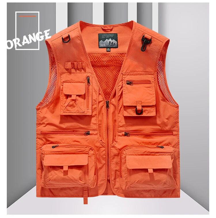 Bird Watching Vest 14 Pockets Photographer Waistcoat Mesh Cargo Sleeveless Jacket