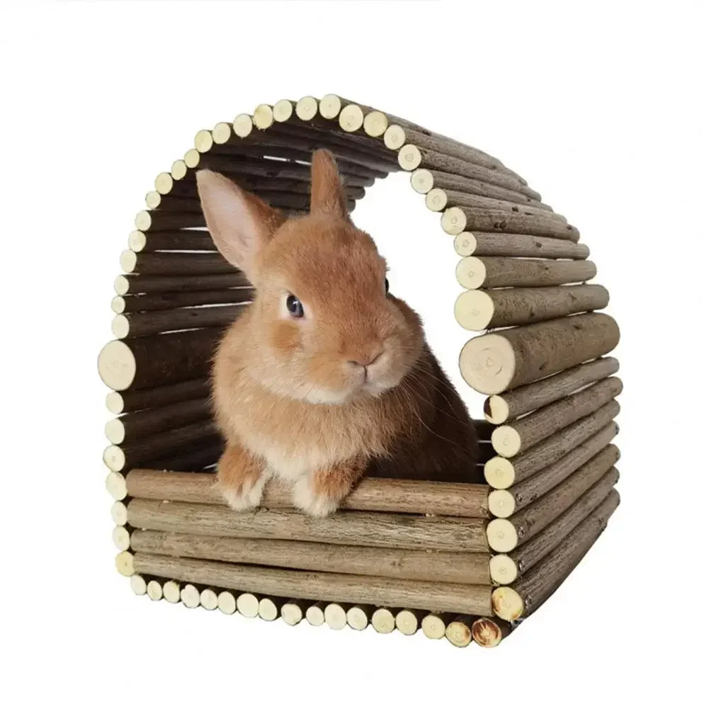 Rabbit House Teeth Grinding Natural Wood Branches Weaving Hut Hideout Habitat Small Pet