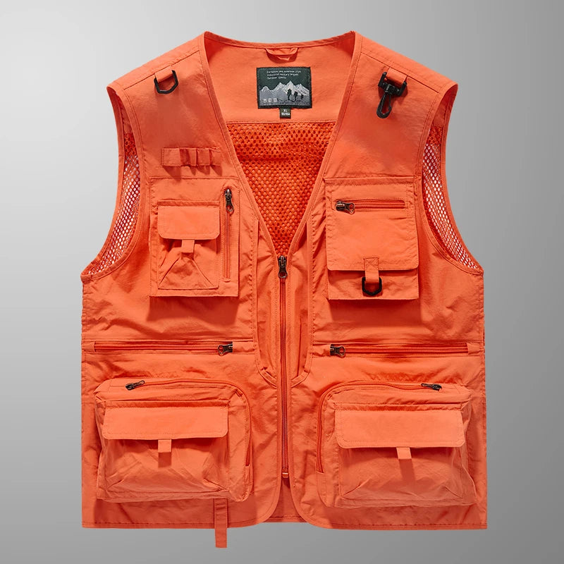 Bird Watching Vest 14 Pockets Photographer Waistcoat Mesh Cargo Sleeveless Jacket