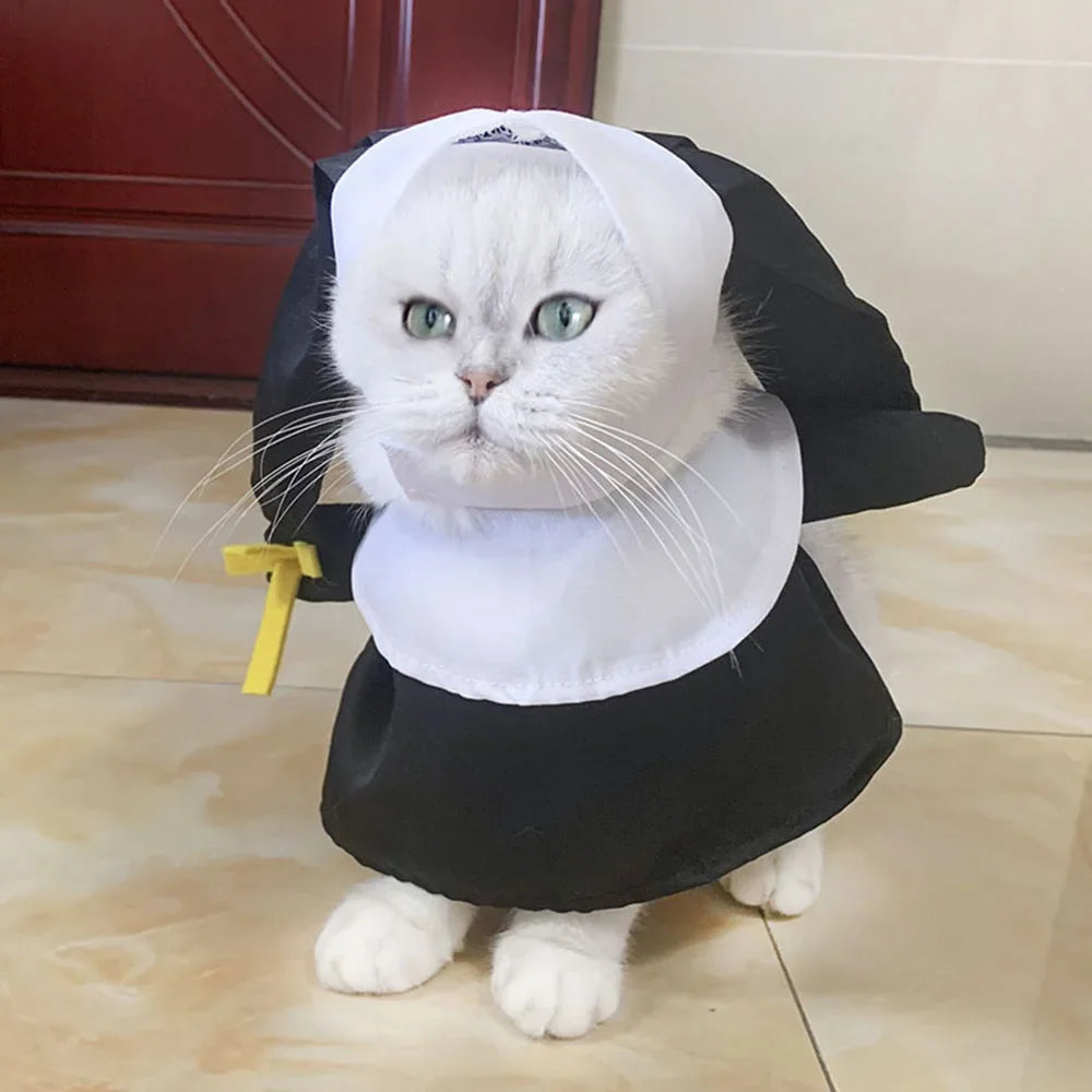 Cosplay Nun Headwear for Puppy or Kitten Nun Style Dress Costume