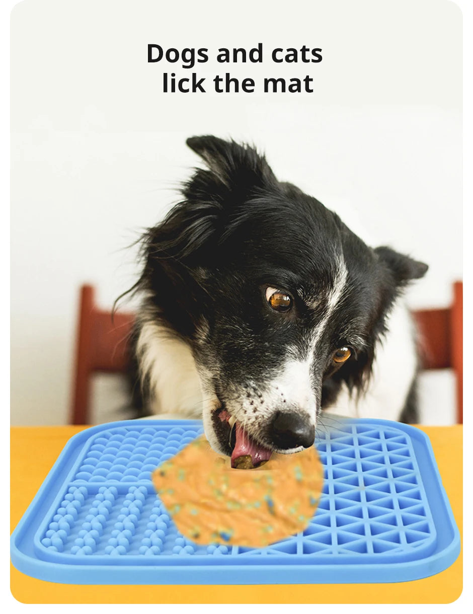 Dog Licking Mat Slow Food Mat  Pad Suction Cup  Silicone