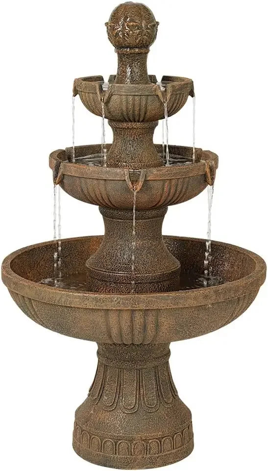 Italian Outdoor bird bath Fountain and Waterfalls 43" High 3 Tiered Cascading for Garden Patio Backyard Deck Home