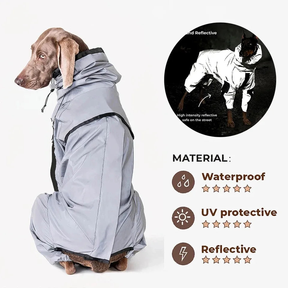 Reflective Pet Dog Jumpsuit Waterproof Raincoat  Dog Outdoor Clothes Jacket for Small Medium Large Dog Pet Supplies