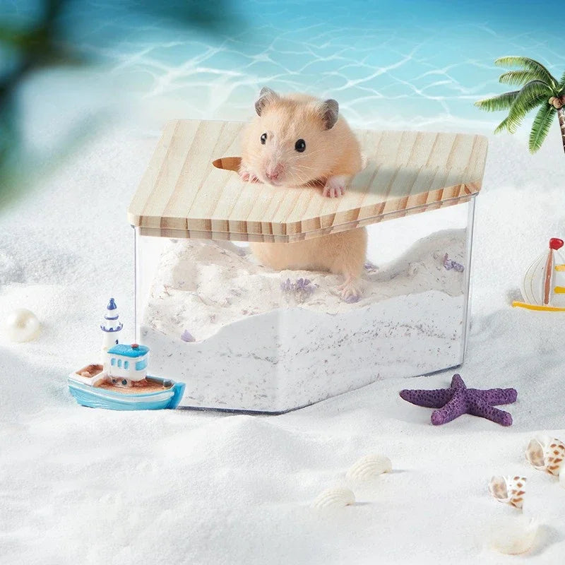 Hamster Sandbox Full Transparent Sand Bath