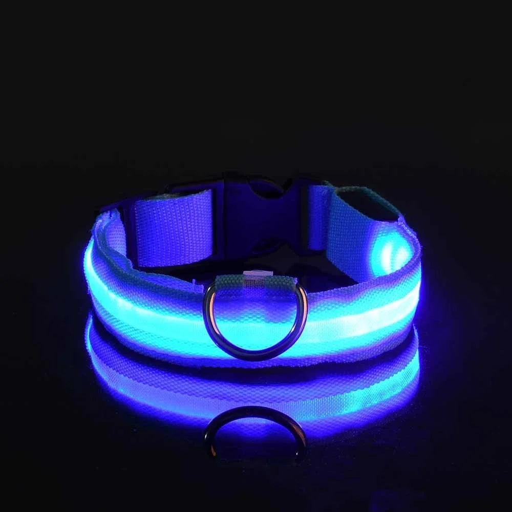 Dog Collar Nylon LED Night Safety Flashing Glow In The Dark Pet Dog Leash pet Dogs Luminous Fluorescent Dog collar