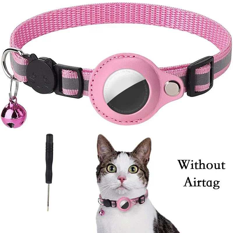 Cat Collar for Airtag GPS Tracker Protective Case With Bell