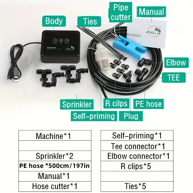 Reptile Intelligent Spray System Mist Rainforest Tank Timing Spray System Kit Reptile Fogger Terrariums Humidifier Electronic Timer