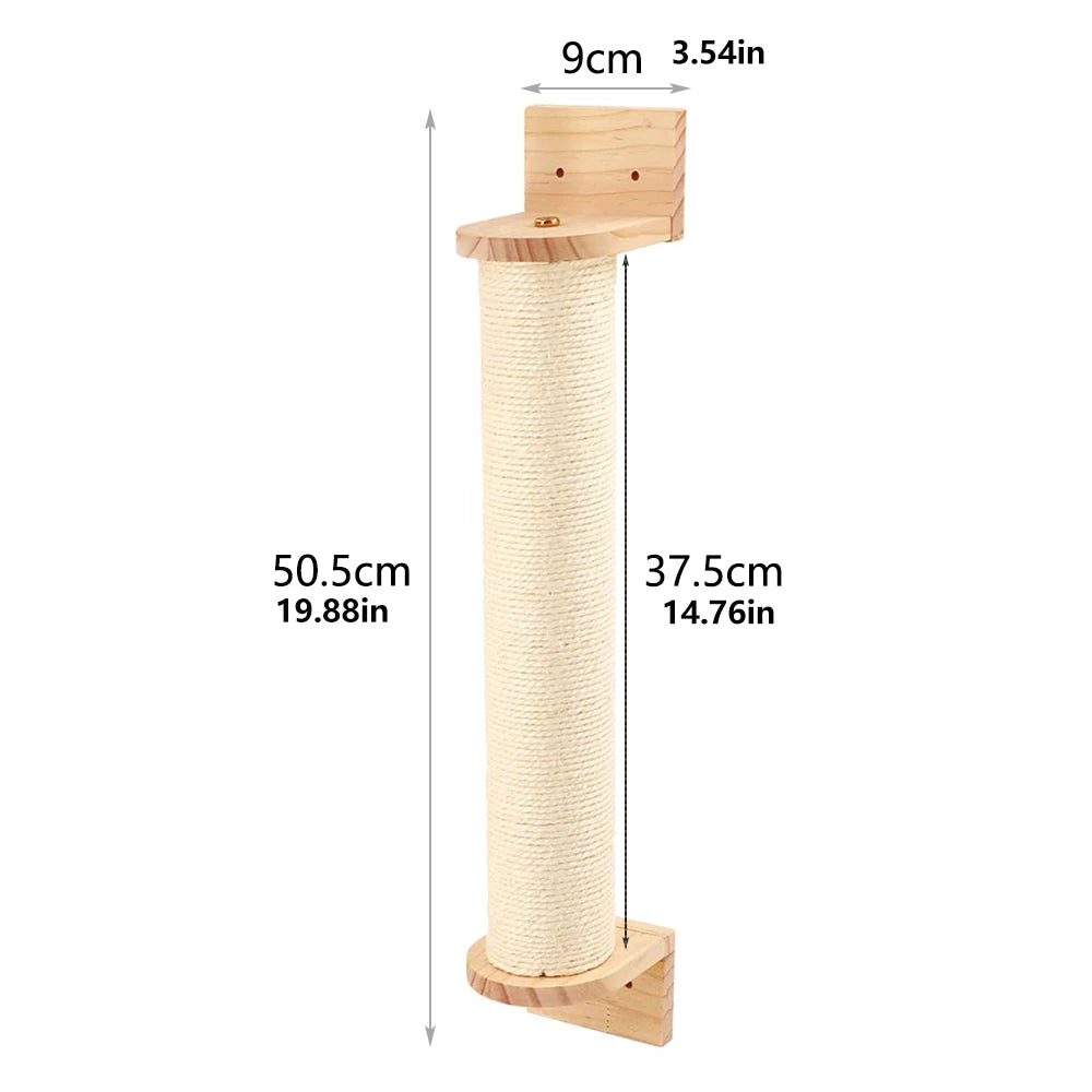 Wall Mounted Cat Climbing Shelf Steps Wall Furniture Stairway With Sisal Rope Scratching Post Tree for Cats Kitten Sleeping