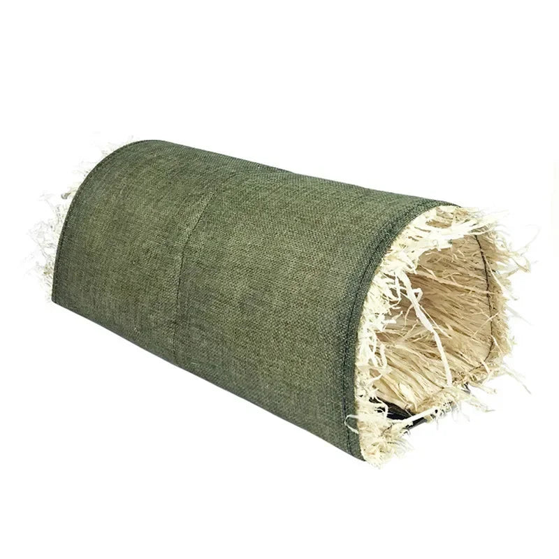 Rabbit Hideaway Toy Grass Straw Bunny Toy Tunnel Hamster Accessories for Guineapig Chinchilla Ferret Rats