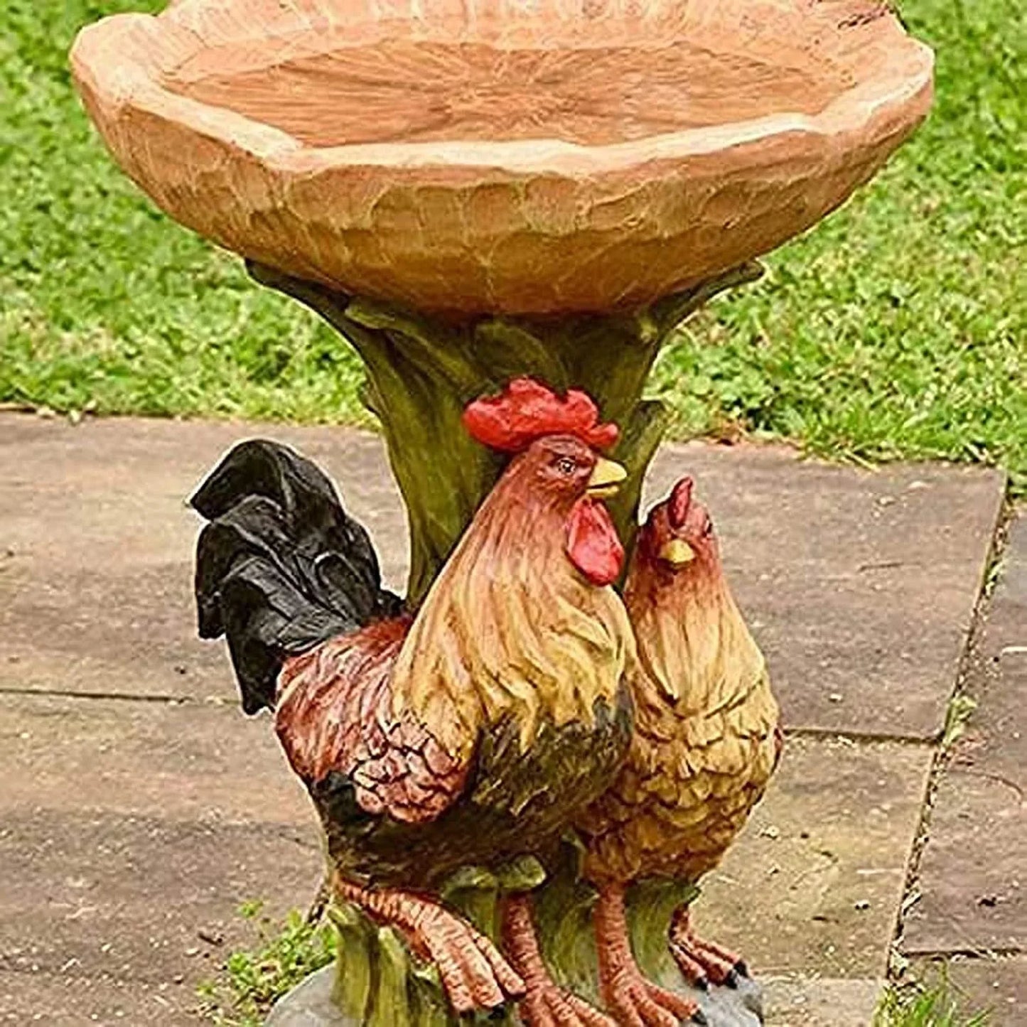 Animal themed Bird Bath, Sunflower Bird Bath, Outdoor Bird Bath Bowl, Bird Fountain Decoration for Garden