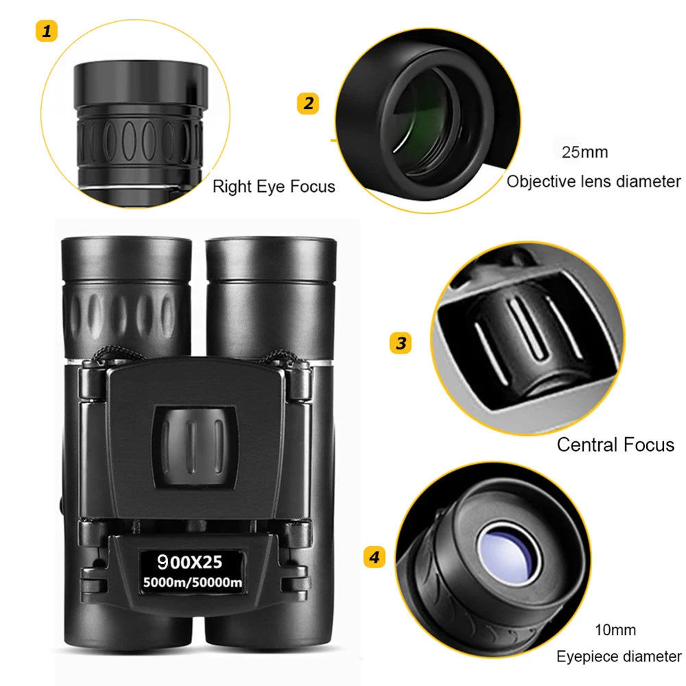 Bird watching Professional Bak4 HD Powerful Binoculars Long Range Portable Zoom Telescope Waterproof