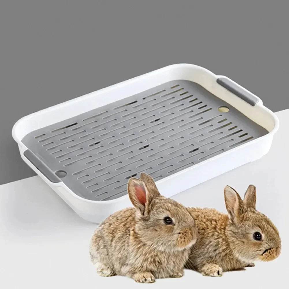 Rabbit Litter Box Small Pet Toilet Tray Rabbit Guinea Pig Litter Tray Toilet Box Detachable Mesh For Small Animal Supplies