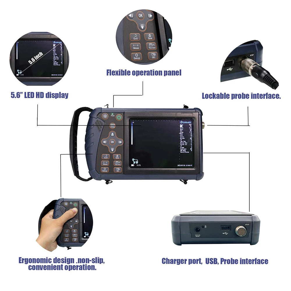 Portable Veterinary Ultrasound Scanner Vet B-Ultra Pregnancy Machine Handheld (B, BB, 4B, B+M, M) for Pig Sheep Cattle Horse Dog