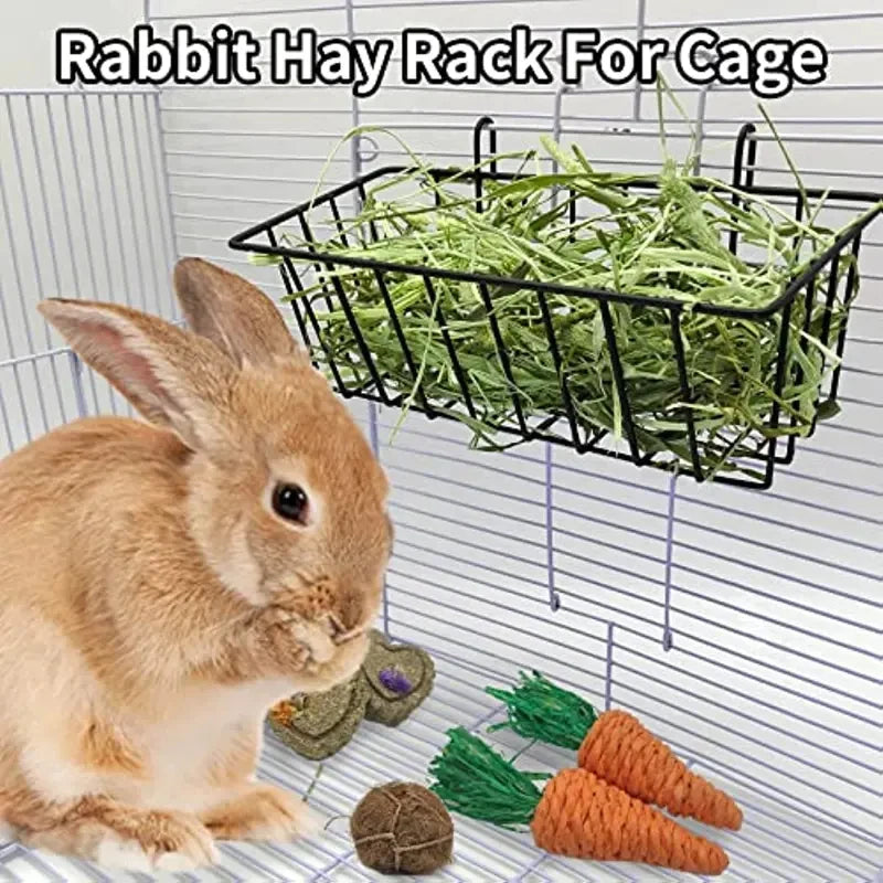 Rabbit Food Basket Grass Rack Rabbit Grass Frame Hay Feeder Rabbit Spring Grass Frame Grass Hay Bowl Rack Pet Food Container