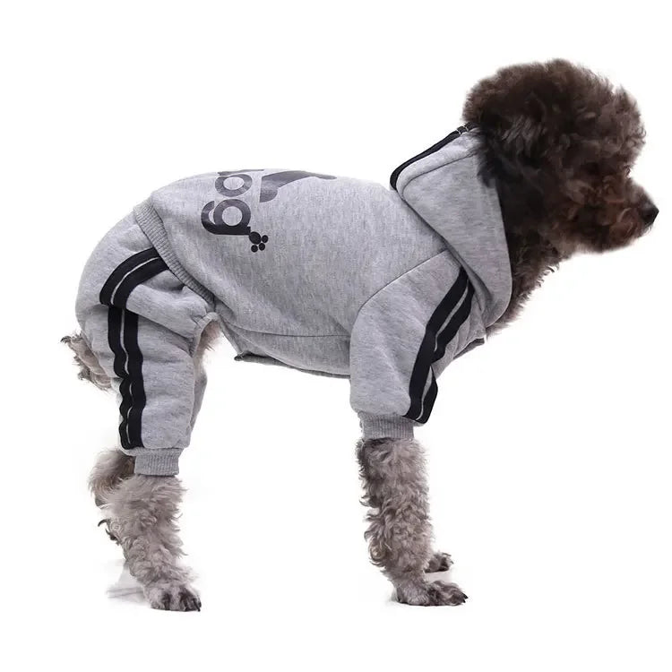 Adidog (adidas)  Dog Hoodie Jumpsuit Warm Sweatshirt for Small Medium Large Dogs