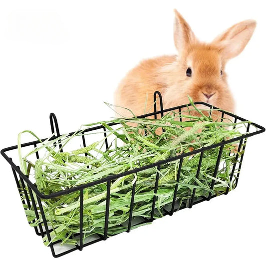 Rabbit Food Basket Grass Rack Metal  Frame Hay Feeder Rabbit Spring Grass  Hay Bowl