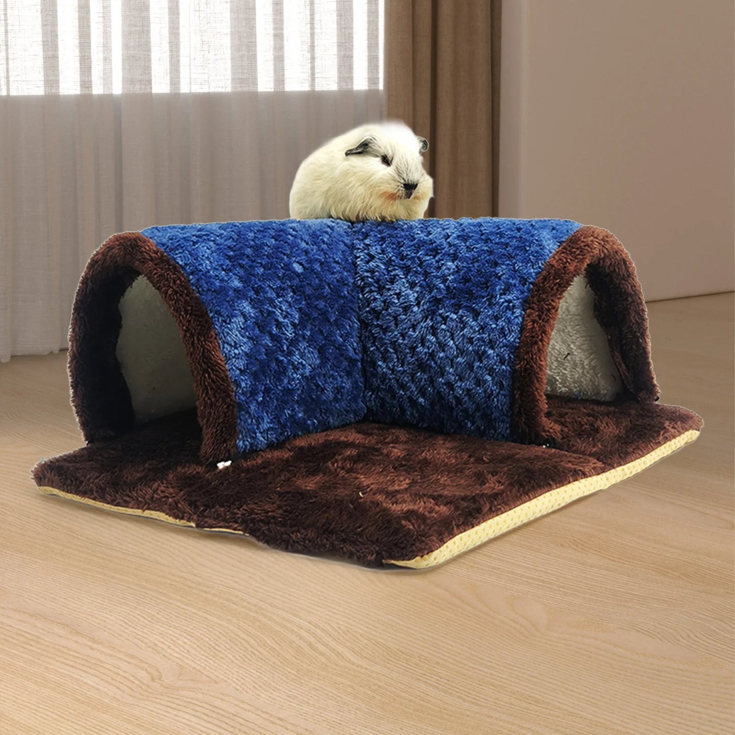 Hamster Tunnel Guinea Pig Hideout Breathable Playground Removable Mat Pets Cave Guinea Pig House for Hamster