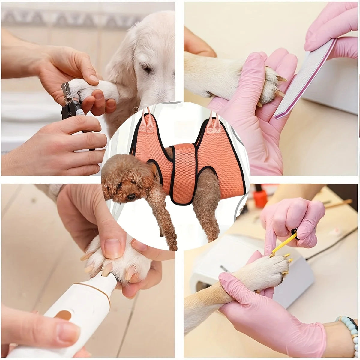 5pcs Cat Grooming Hammock Fixed Bath Bag for Nail Cutting Anti Scratch Cat Trimming Restraint Bag Pet Beauty Hanging Pet Supplie