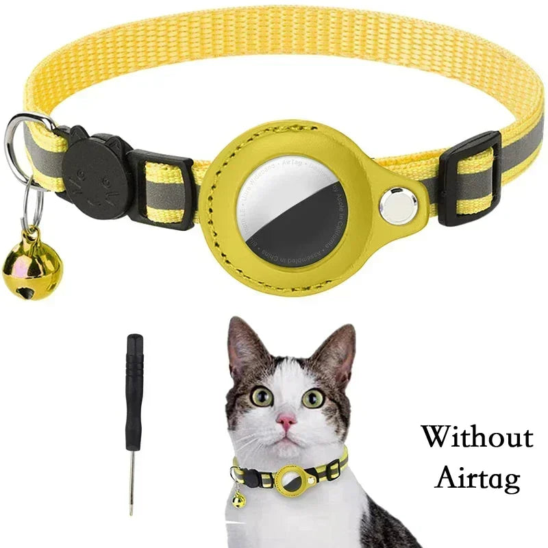 Cat Collar for Airtag GPS Tracker Protective Case With Bell