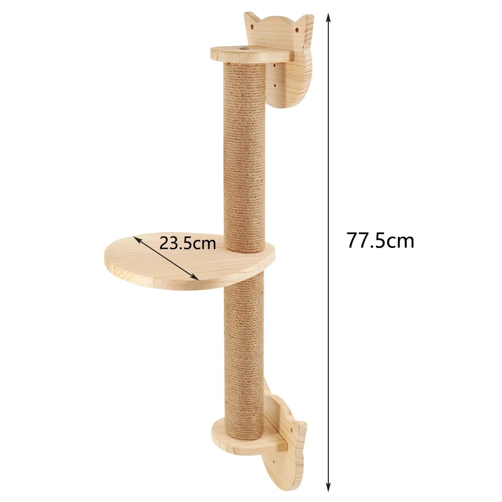 Cat Climbing Shelf  Wall Mounted Furniture Cat Bridge and House Wooden Pet Shelves Tree Tower For Sleeping Climbing Cat Perch