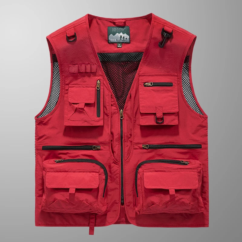 Bird Watching Vest 14 Pockets Photographer Waistcoat Mesh Cargo Sleeveless Jacket