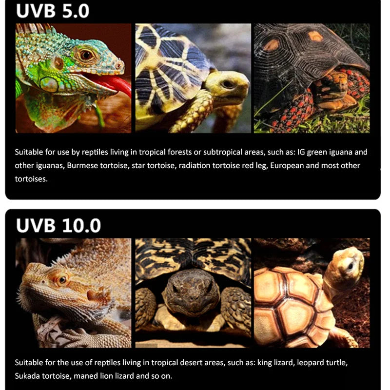 13W UVB Heating Lamps 5.0 10.0 Reptile Lamp Energy Saving Light Turtle Lizard Snake Reptile UVB Heating Lights