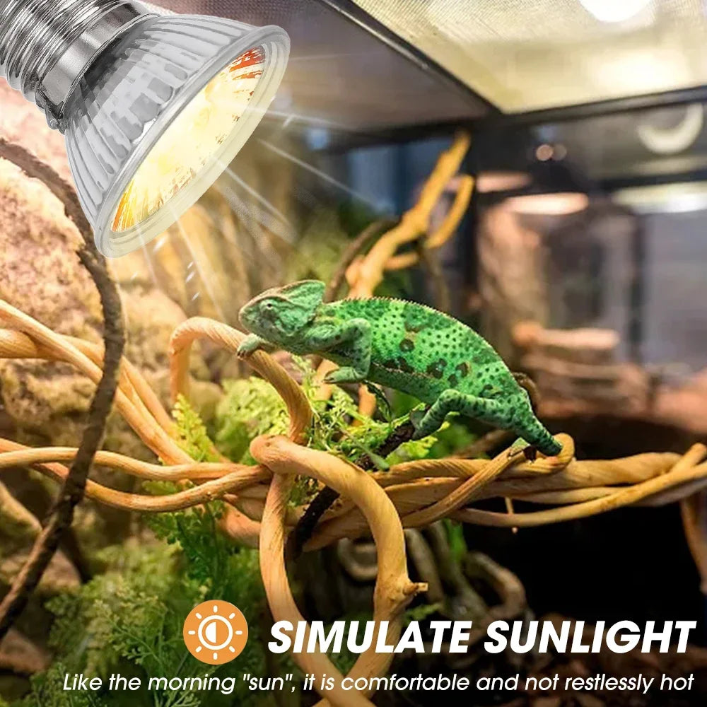 UVA Reptile Lamp Bulb Turtle Lizard Basking UV Light Bulbs Heating Light Full Sunlamp for Amphibians Habitat Lighting