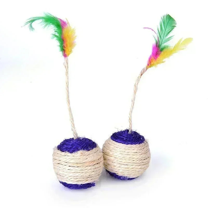 Sisal Cat Toy Scratching Ball Training Interactive Toy for Kitten