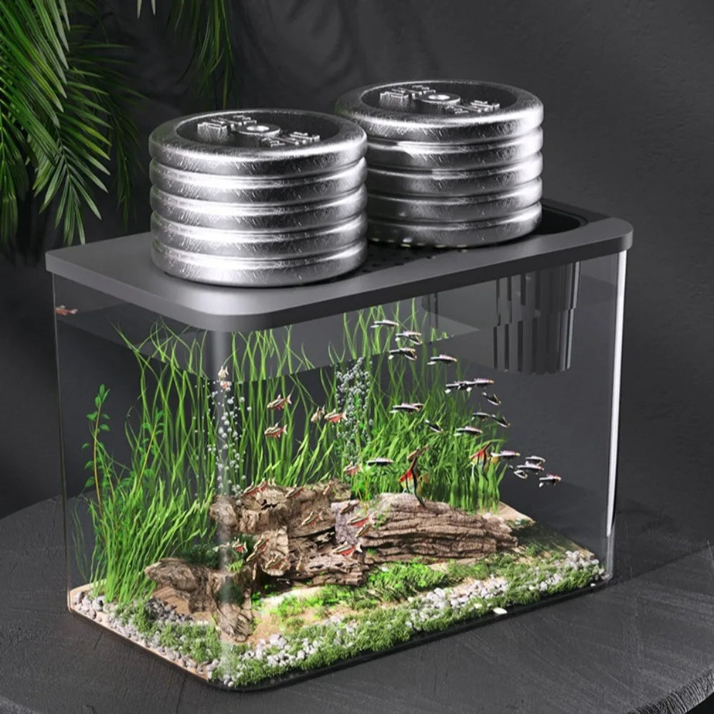 PET+ABS Fish Tank New Transparent with Lid Aquarium Drop Resistant Hydroponic Tank